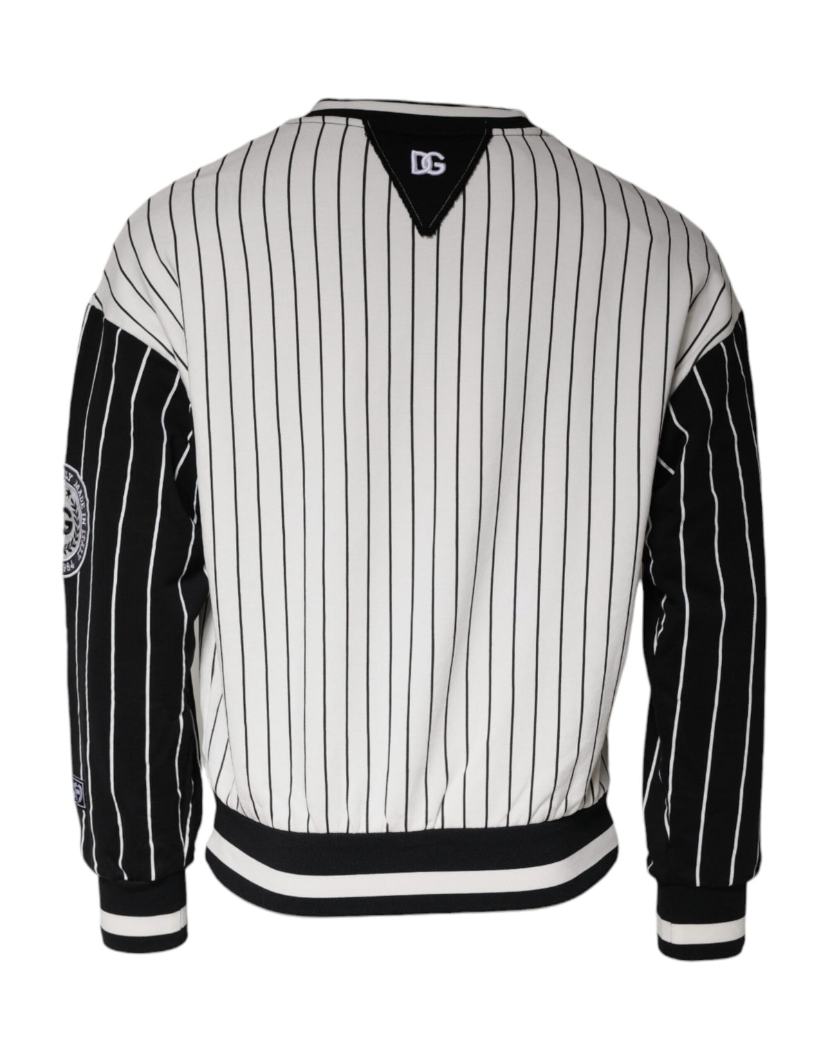 Pull en jersey à rayures noires et blanches avec logo Dolce &amp; Gabbana