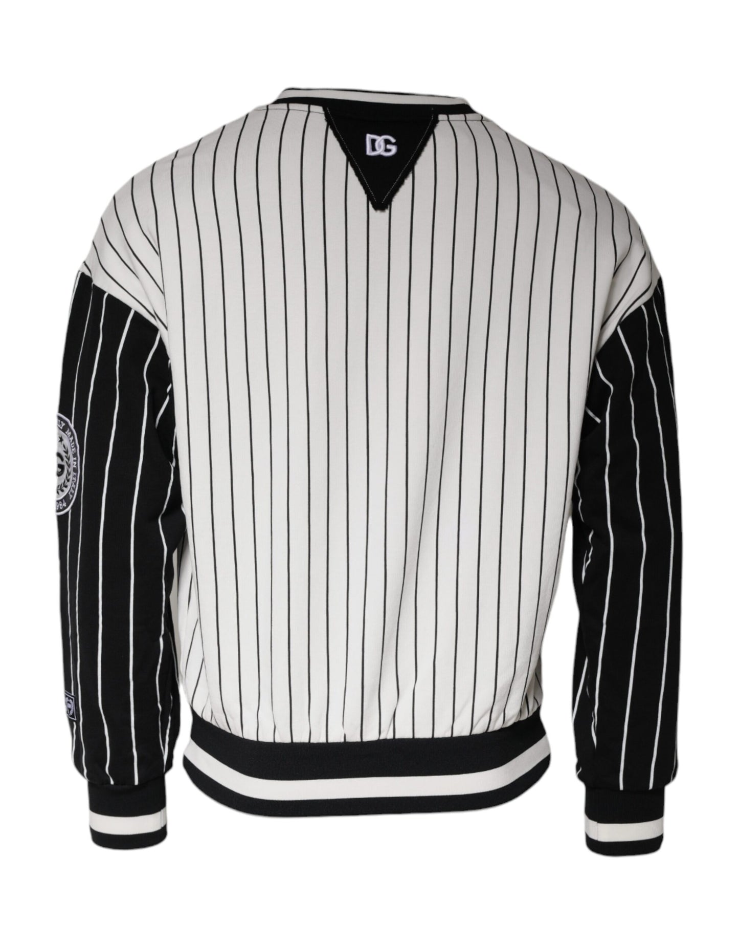 Pull en jersey à rayures noires et blanches avec logo Dolce &amp; Gabbana