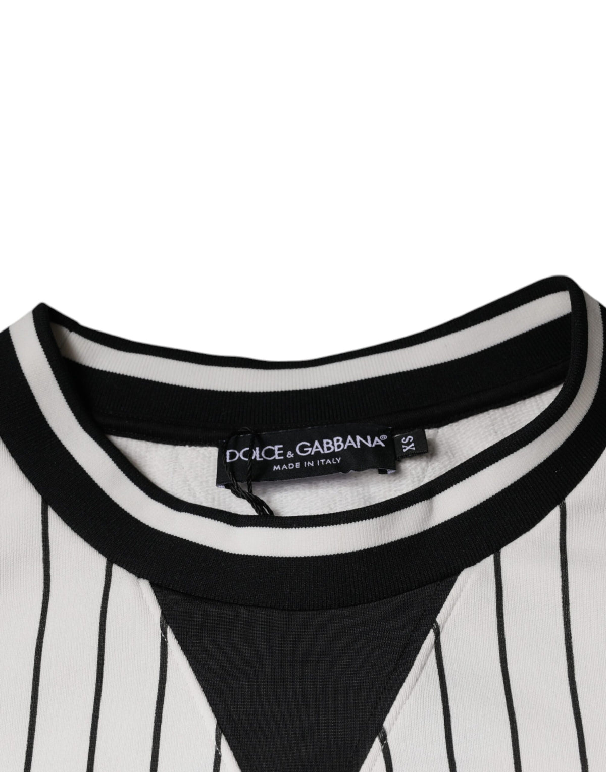 Pull en jersey à rayures noires et blanches avec logo Dolce &amp; Gabbana