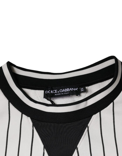 Pull en jersey à rayures noires et blanches avec logo Dolce &amp; Gabbana
