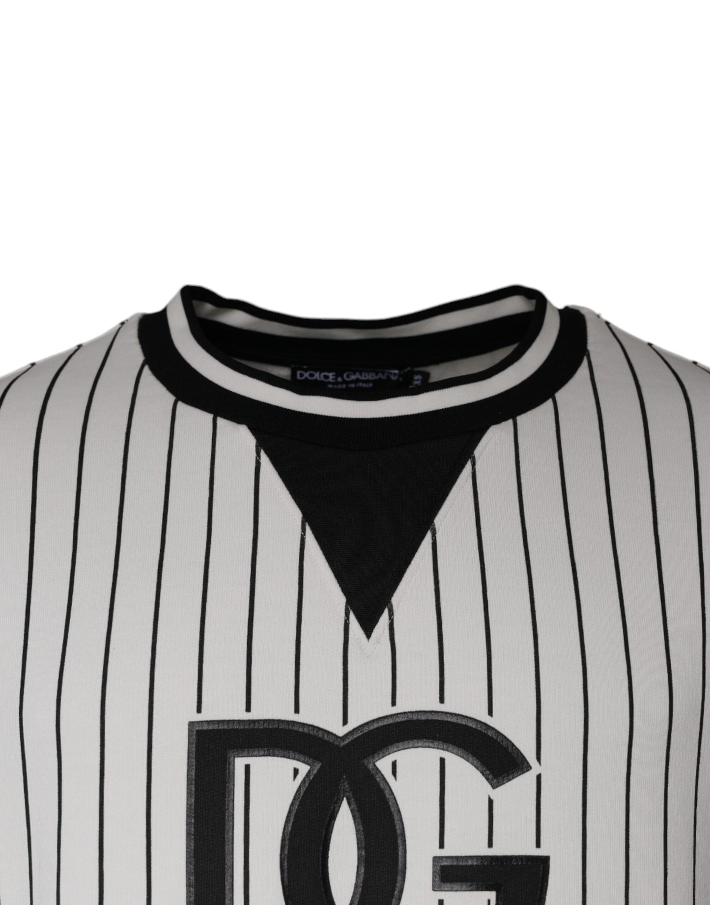 Pull en jersey à rayures noires et blanches avec logo Dolce &amp; Gabbana