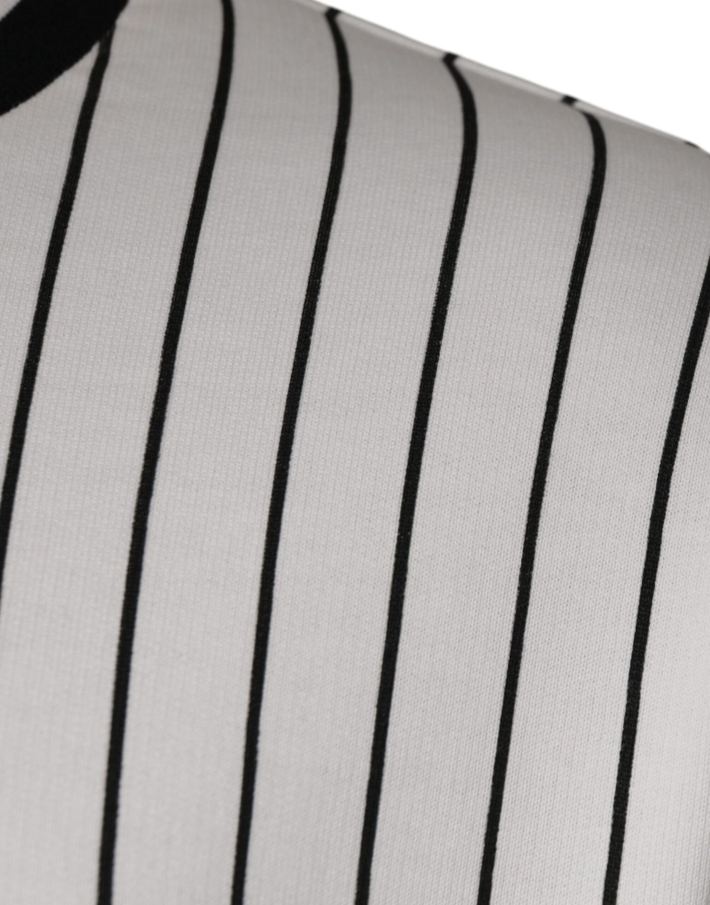 Pull en jersey à rayures noires et blanches avec logo Dolce &amp; Gabbana