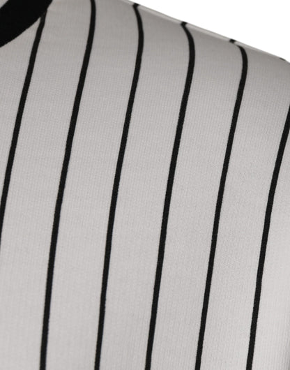 Pull en jersey à rayures noires et blanches avec logo Dolce &amp; Gabbana