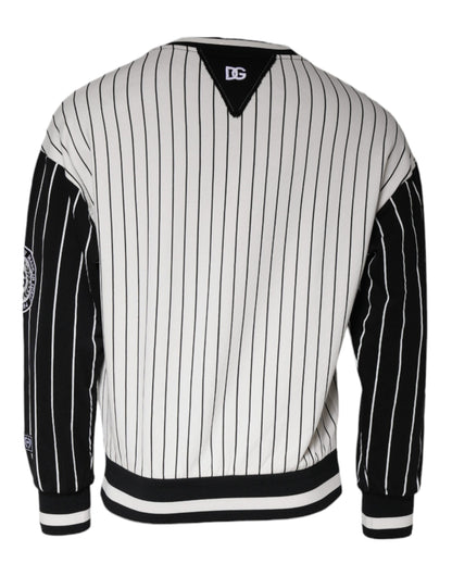 Pull en jersey à rayures noires et blanches avec logo Dolce &amp; Gabbana