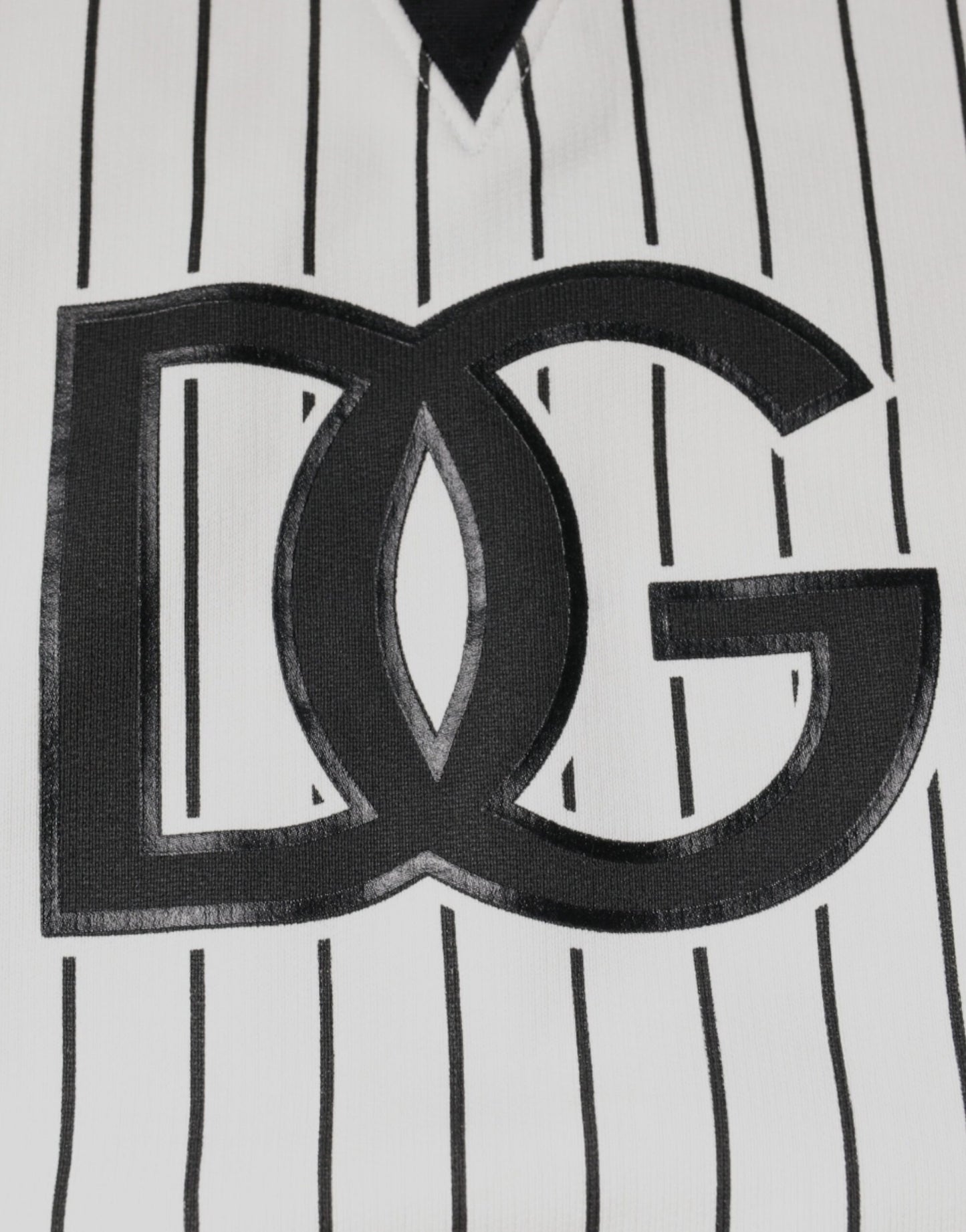 Pull en jersey à rayures noires et blanches avec logo Dolce &amp; Gabbana