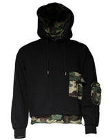 Sweat à capuche en coton noir avec poches de Dolce &amp; Gabbana