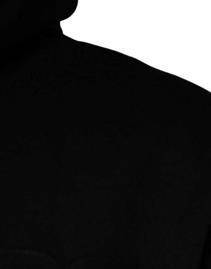 Sweat à capuche en coton noir avec poches de Dolce &amp; Gabbana