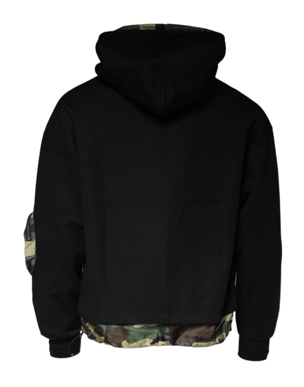 Sweat à capuche en coton noir avec poches de Dolce &amp; Gabbana
