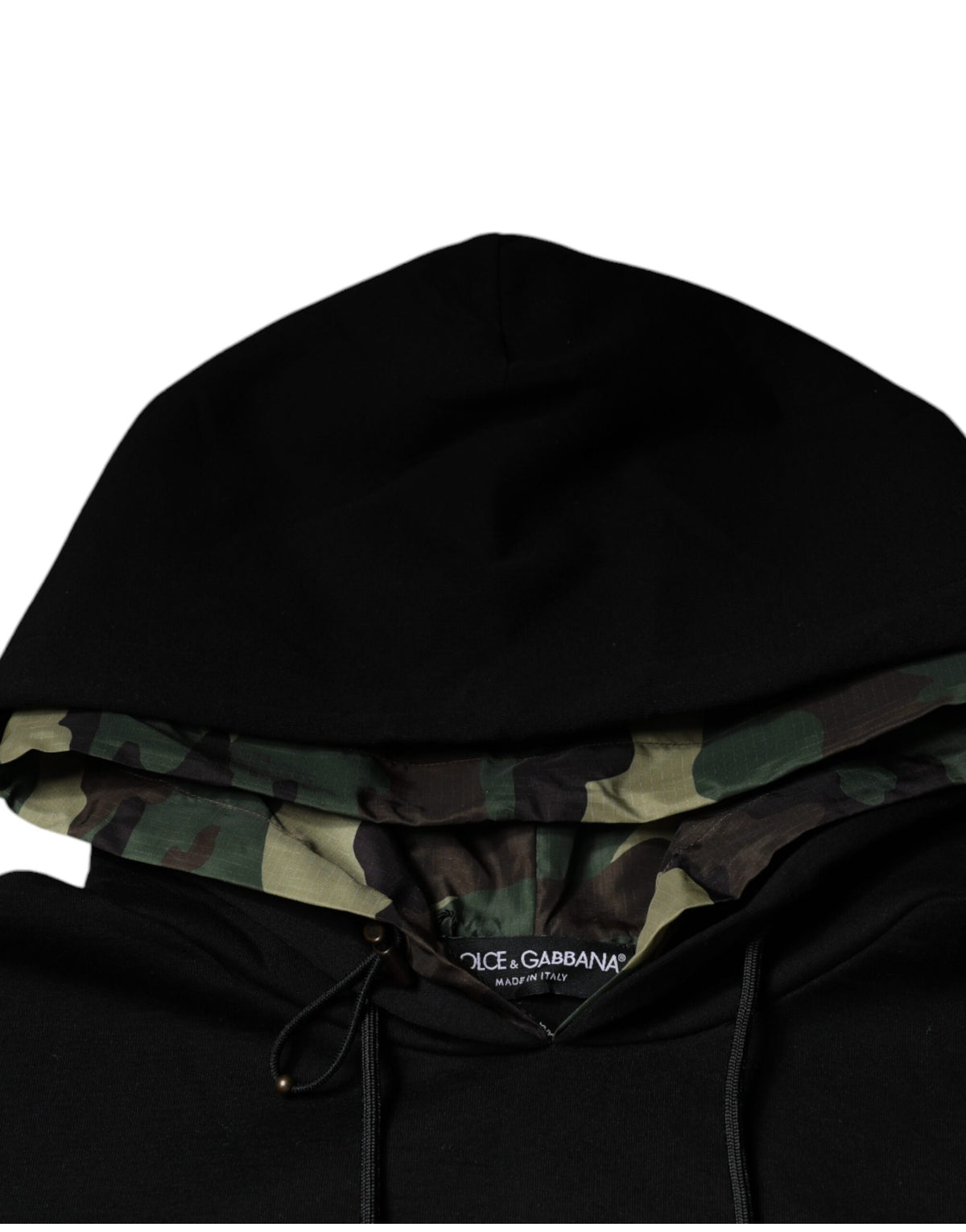 Sweat à capuche en coton noir avec poches de Dolce &amp; Gabbana