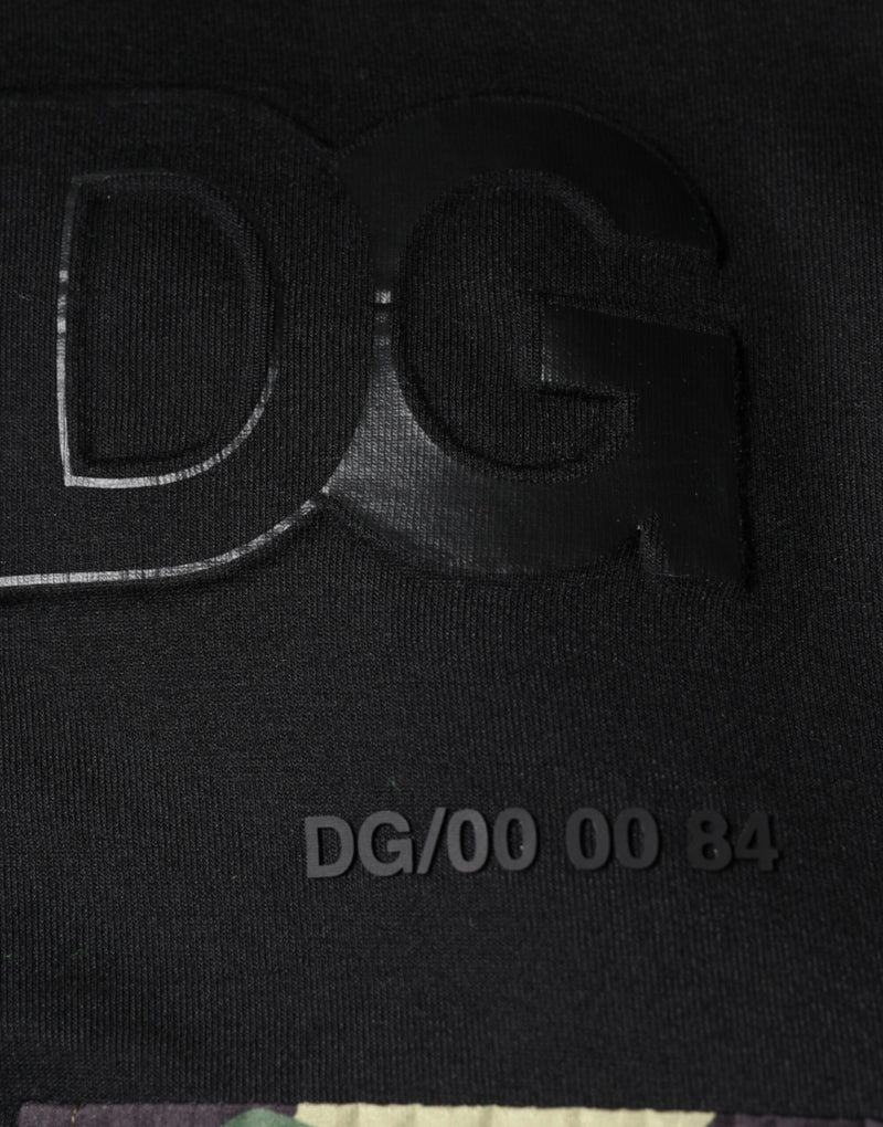 Sweat à capuche en coton noir avec poches de Dolce &amp; Gabbana