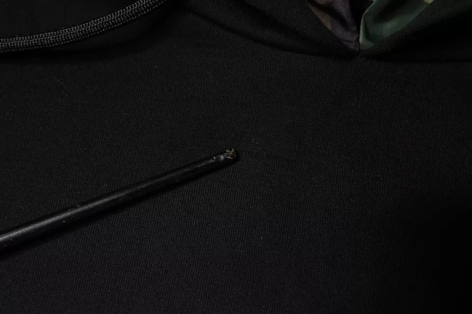 Sweat à capuche en coton noir avec poches de Dolce &amp; Gabbana