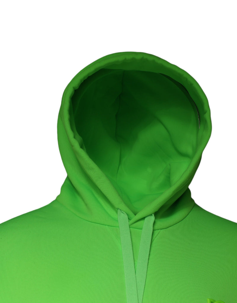 Sweat à capuche pull-over Dolce &amp; Gabbana vert avec logo