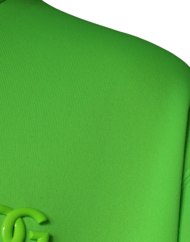 Sweat à capuche pull-over Dolce &amp; Gabbana vert avec logo