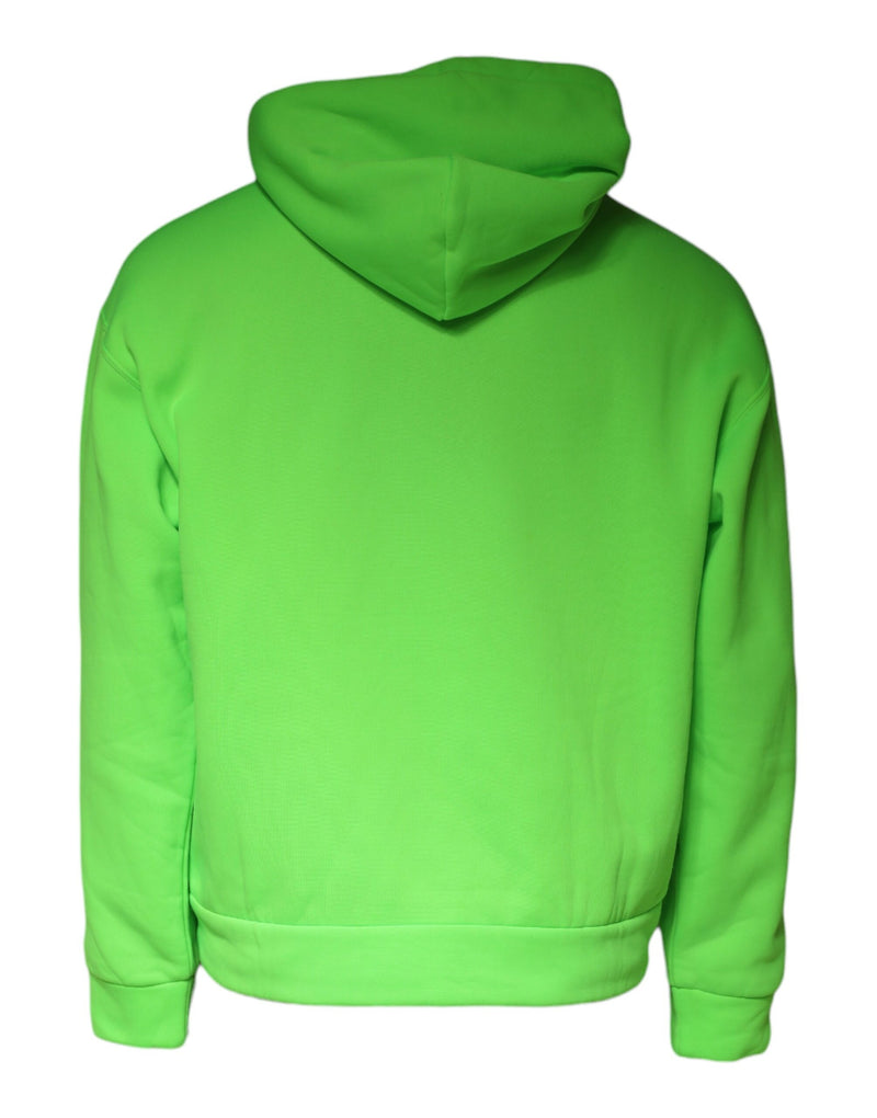 Sweat à capuche pull-over Dolce &amp; Gabbana vert avec logo