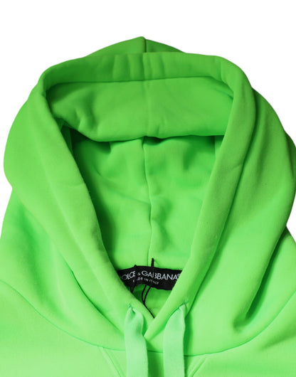 Sweat à capuche pull-over Dolce &amp; Gabbana vert avec logo
