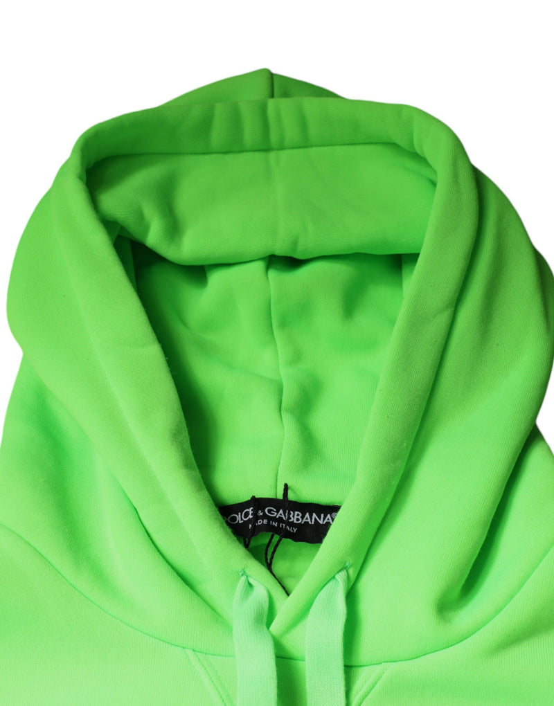 Sweat à capuche pull-over Dolce &amp; Gabbana vert avec logo