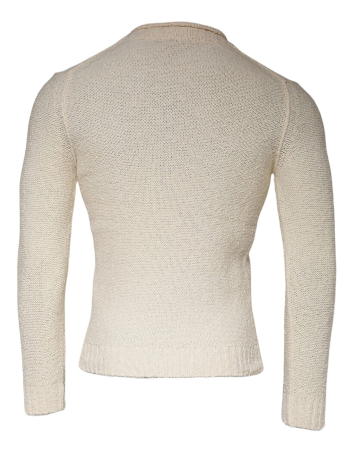 Pull en laine beige à manches longues et col rond, KANGRA