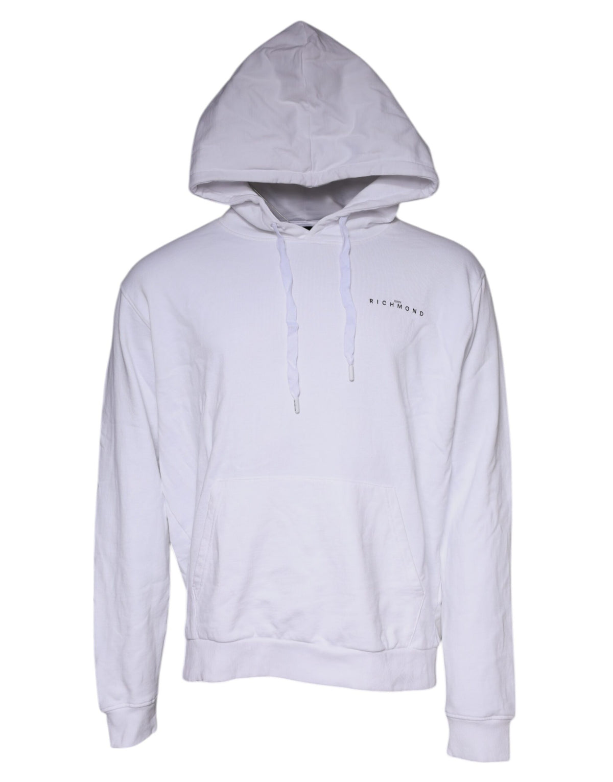 Sweat à capuche en coton blanc avec logo John Richmond