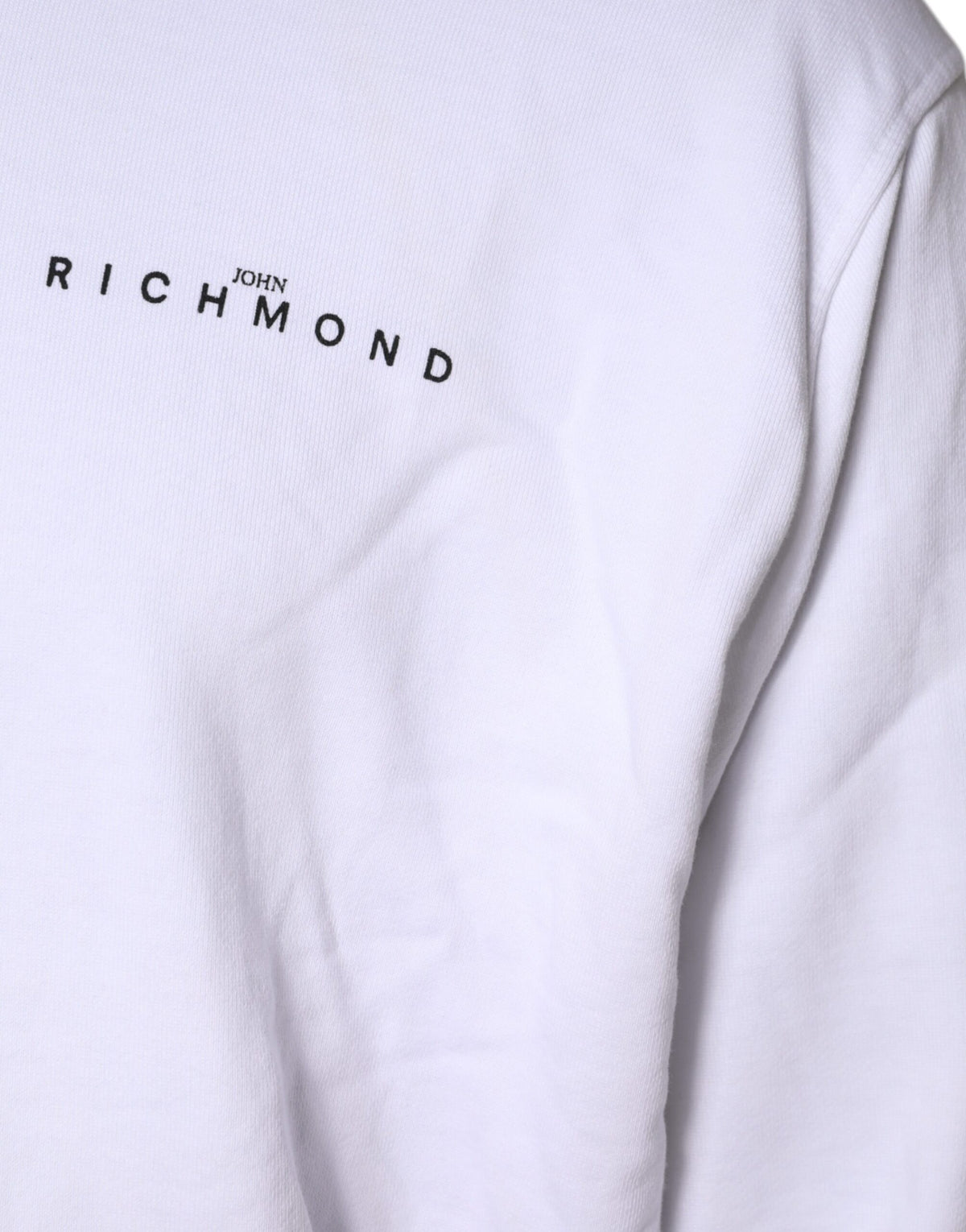 Sweat à capuche en coton blanc avec logo John Richmond