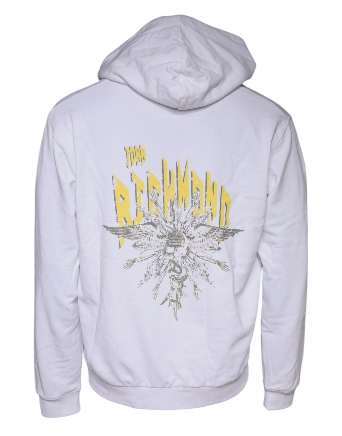 Sweat à capuche en coton blanc avec logo John Richmond