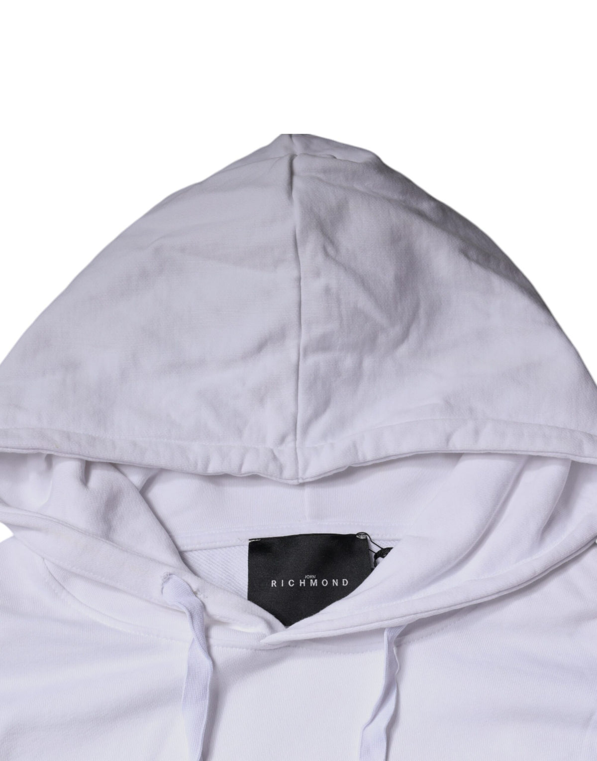 Sweat à capuche en coton blanc avec logo John Richmond