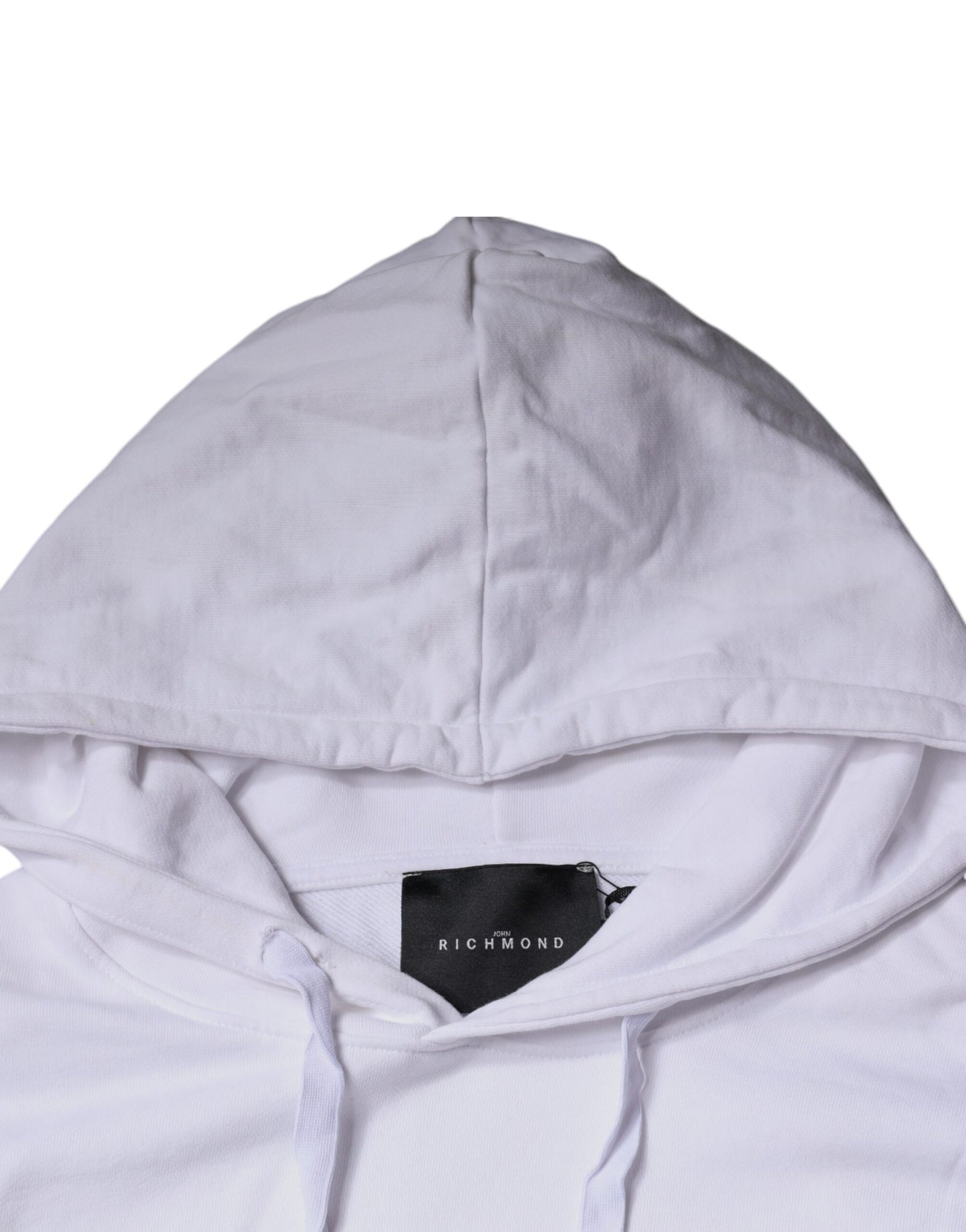 Sweat à capuche en coton blanc avec logo John Richmond