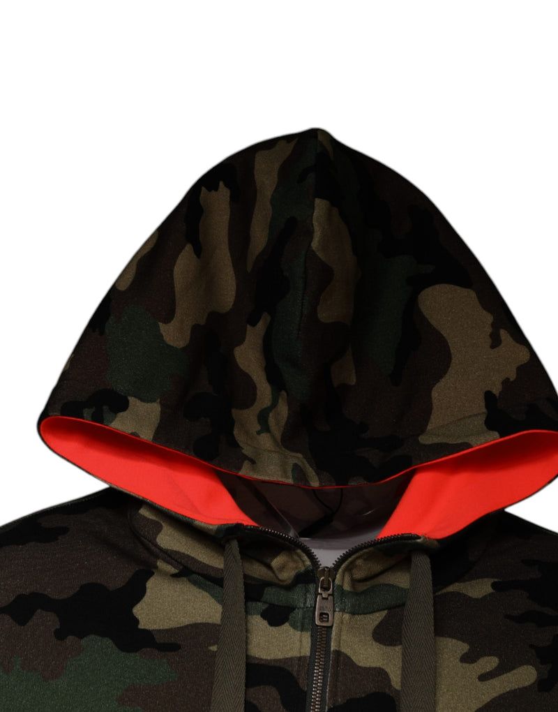 Dolce &amp; Gabbana Multicolor Camouflage Kapuchon Sweatshirt Trui voor Heren