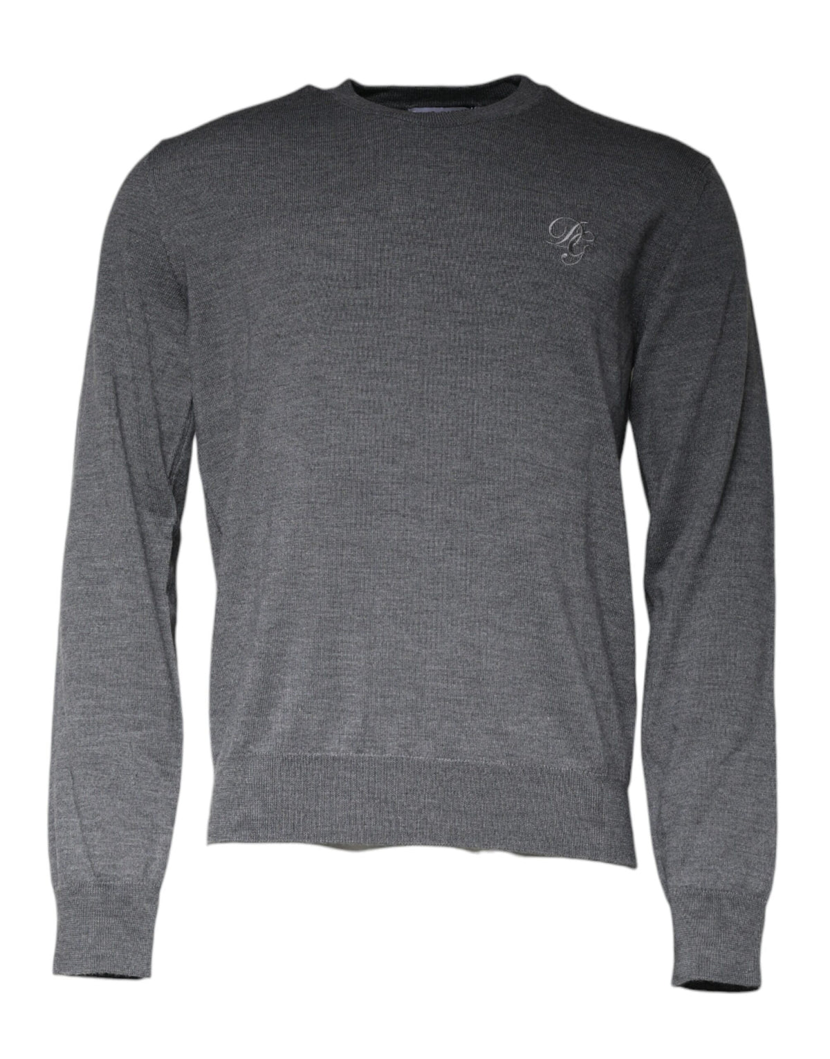 Pull en laine à col rond gris foncé de Dolce &amp; Gabbana