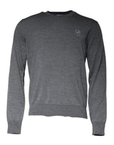 Pull en laine à col rond gris foncé de Dolce &amp; Gabbana