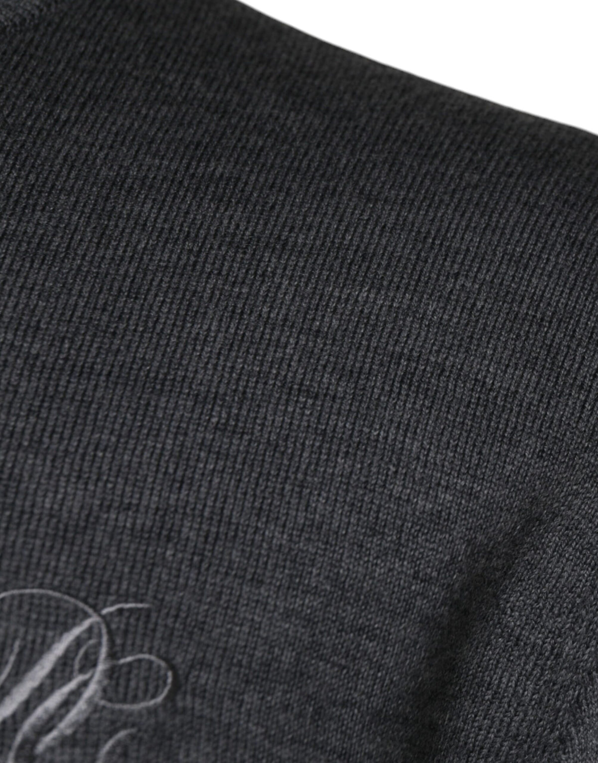 Pull en laine à col rond gris foncé de Dolce &amp; Gabbana