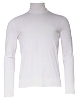 Pull col montant à manches longues blanc pour homme de Dolce &amp; Gabbana