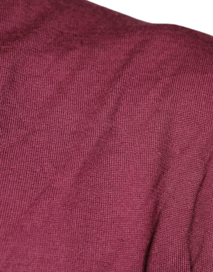 Dolce &amp; Gabbana donkerrode cashmere V-hals herenpullover