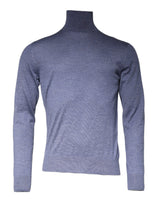 Pull en tricot à col montant à manches longues violet et bleu de Dolce &amp; Gabbana