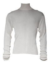 Pull col montant à manches longues blanc pour homme de Dolce &amp; Gabbana