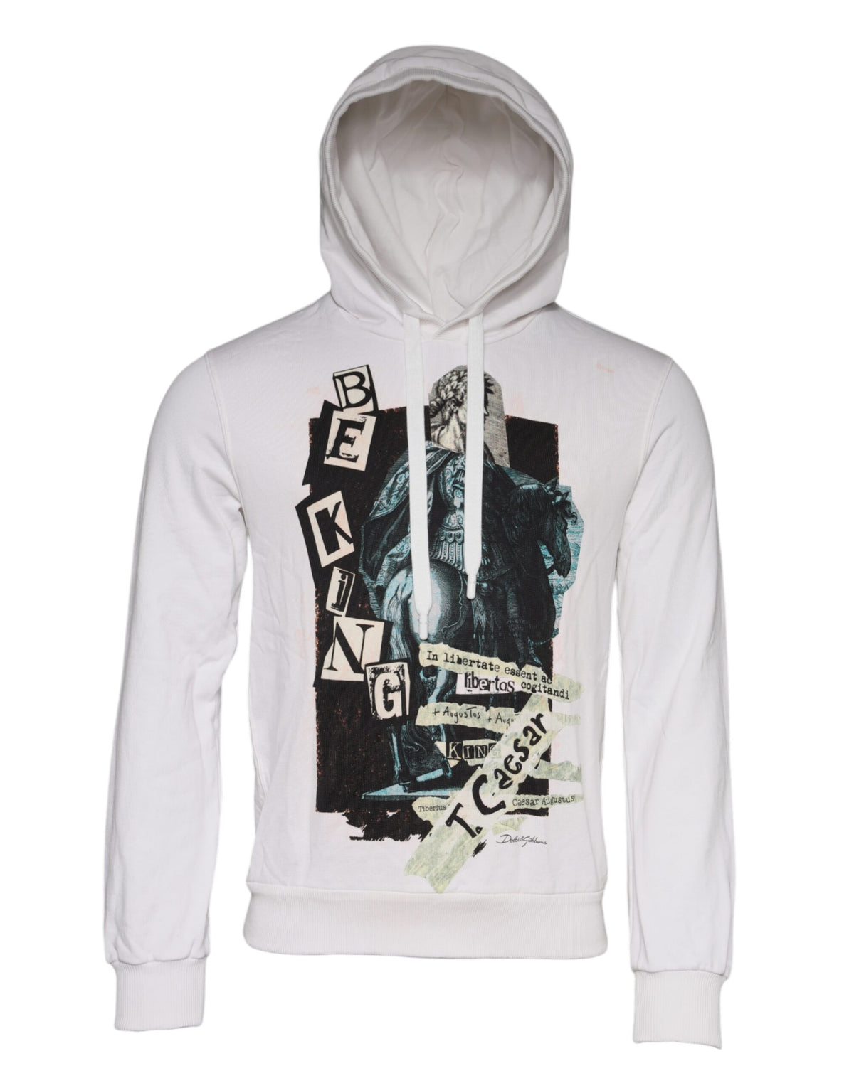 Pull en coton à capuche blanc Caesar de Dolce &amp; Gabbana