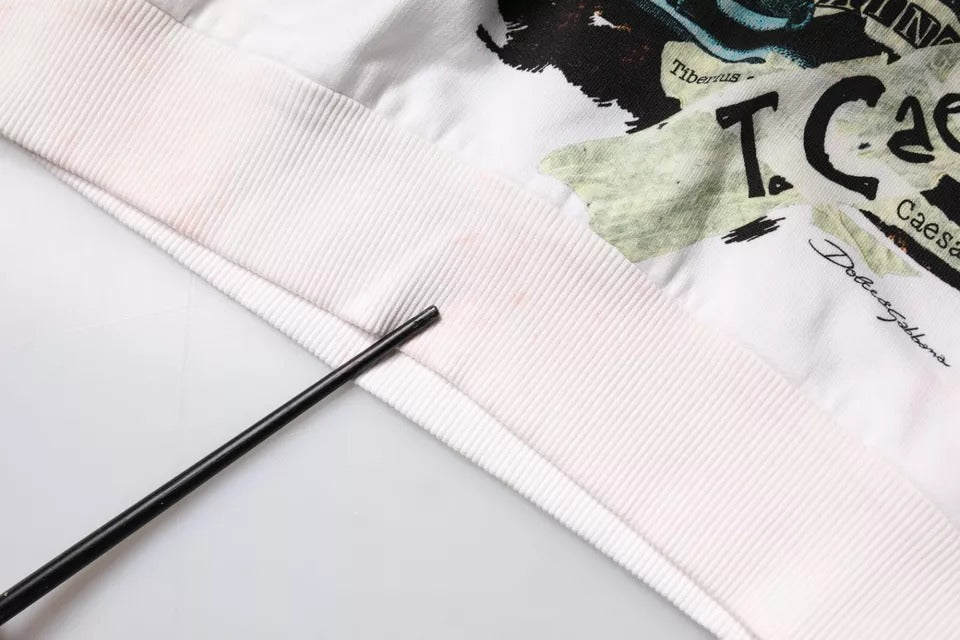 Pull en coton à capuche blanc Caesar de Dolce &amp; Gabbana
