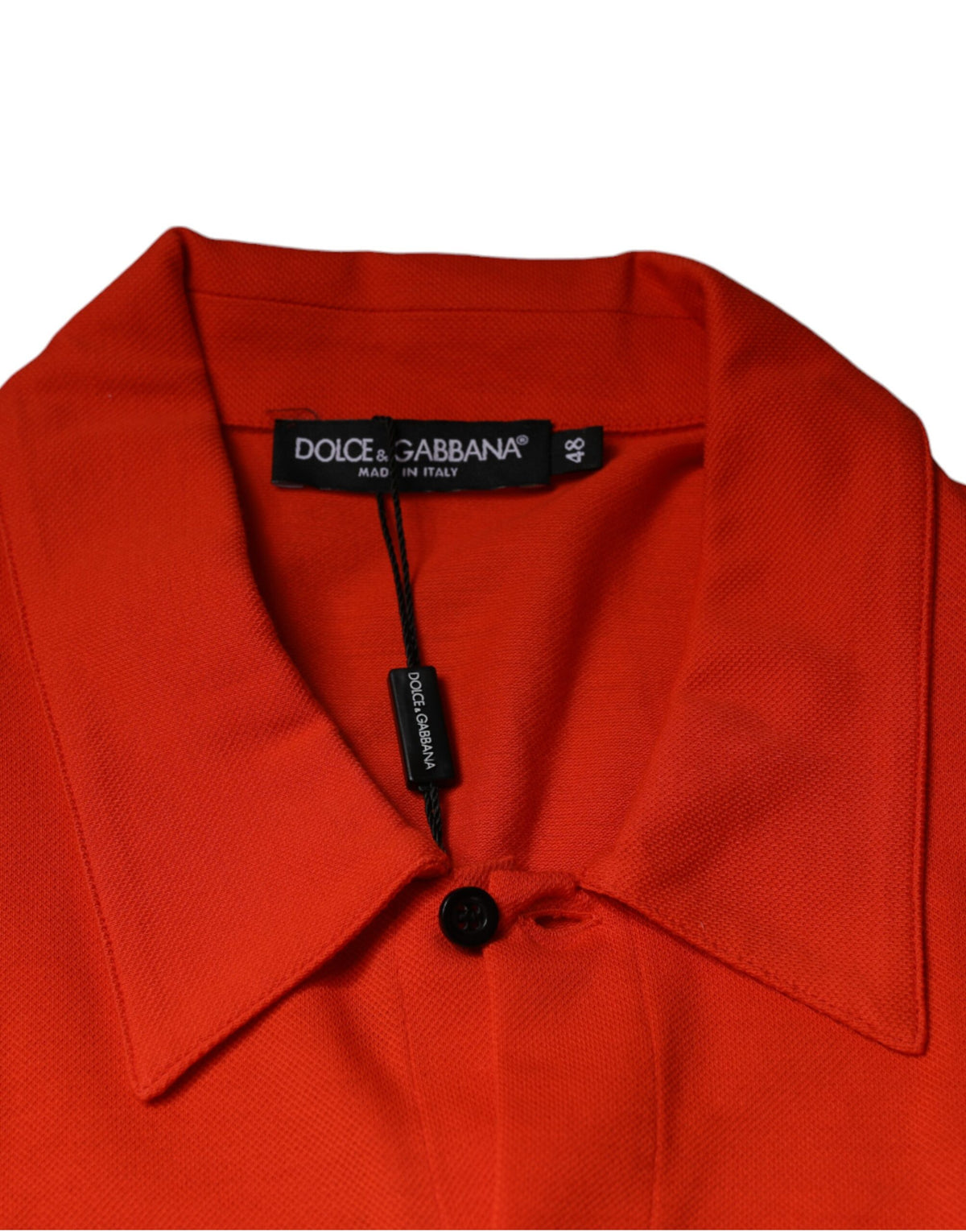 Polo décontracté à boutons en coton orange de Dolce &amp; Gabbana