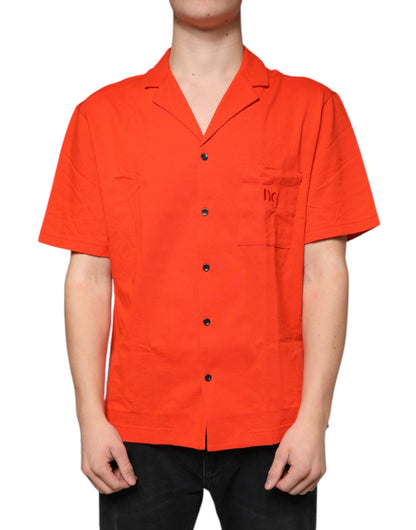 Dolce &amp; Gabbana Oranje Katoenen Polo Shirt met Knopen en Casual Stijl