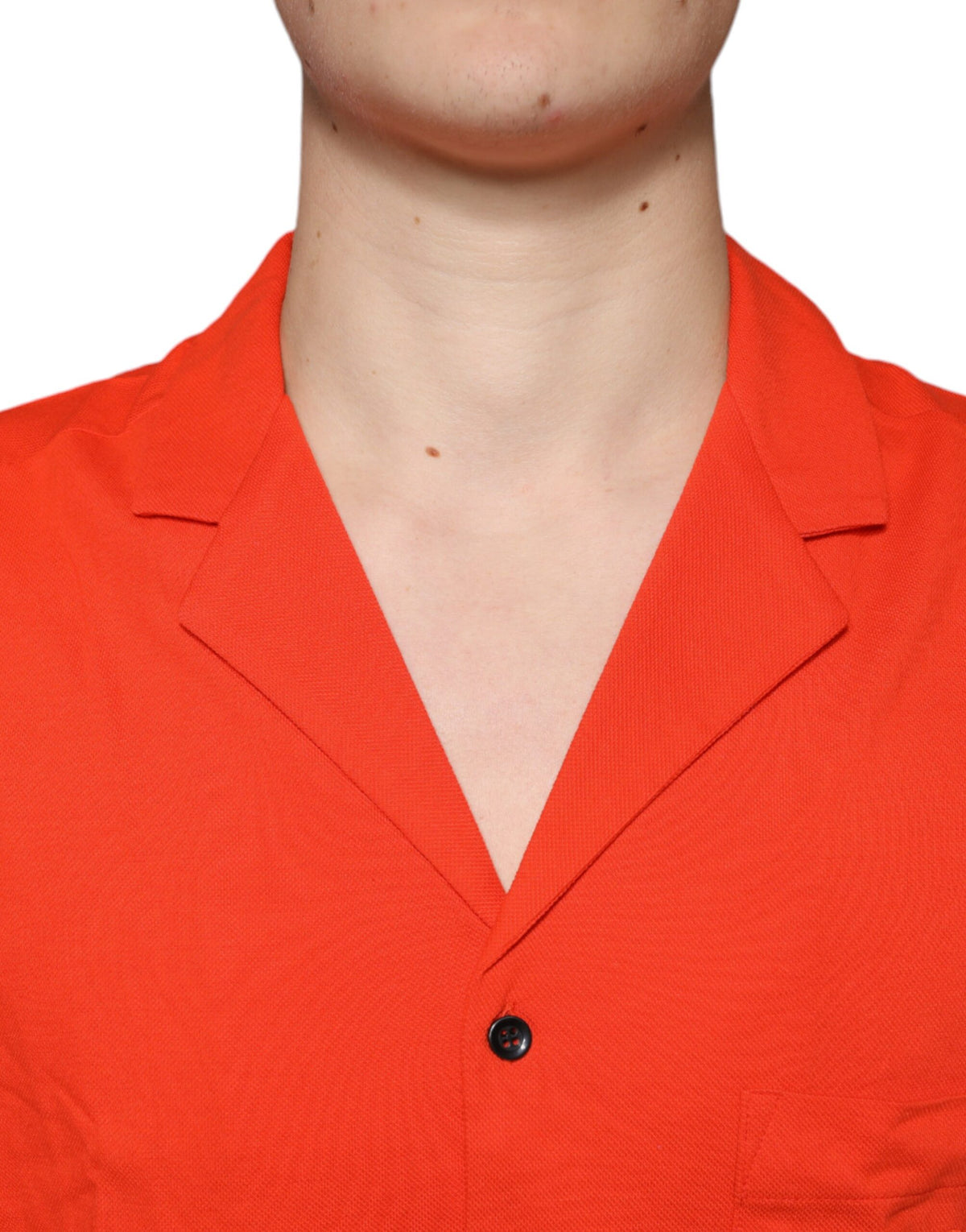 Polo décontracté à boutons en coton orange de Dolce &amp; Gabbana