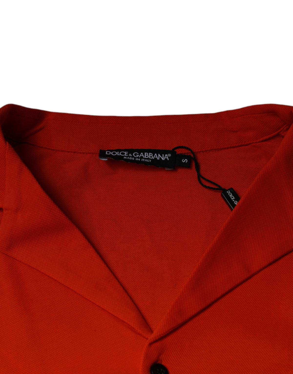 Polo décontracté à boutons en coton orange de Dolce &amp; Gabbana