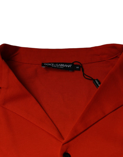Dolce &amp; Gabbana Oranje Katoenen Polo Shirt met Knopen en Casual Stijl