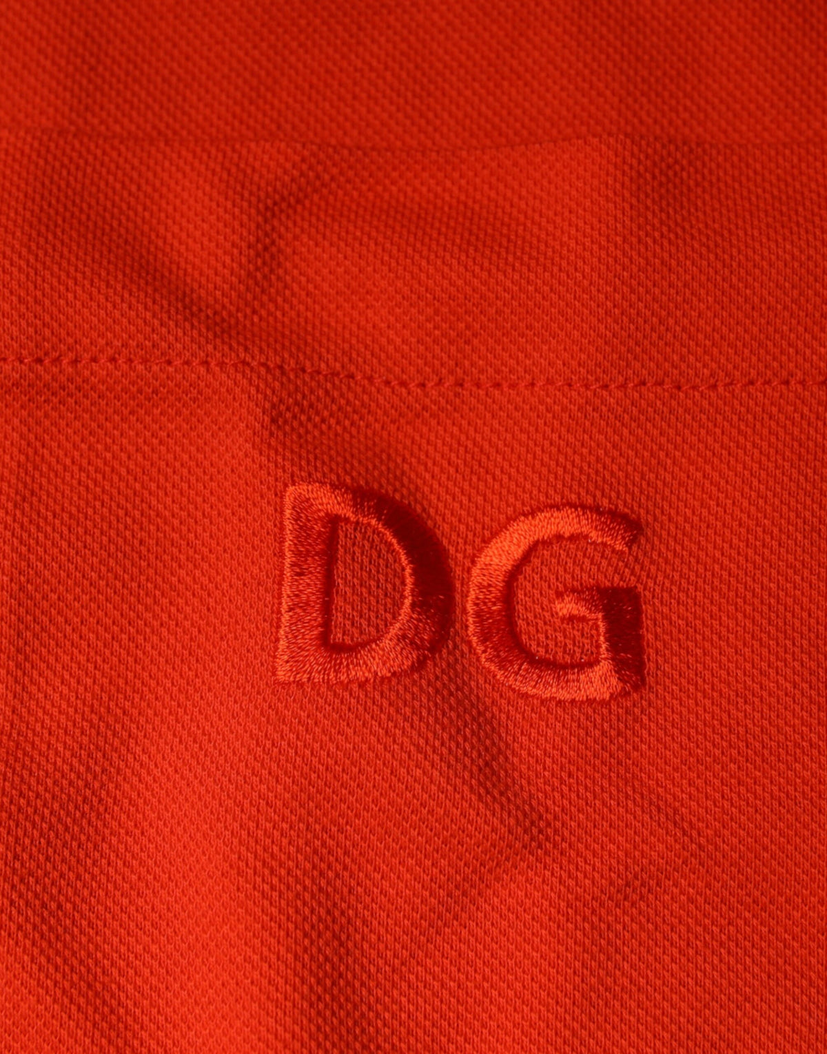 Polo décontracté à boutons en coton orange de Dolce &amp; Gabbana
