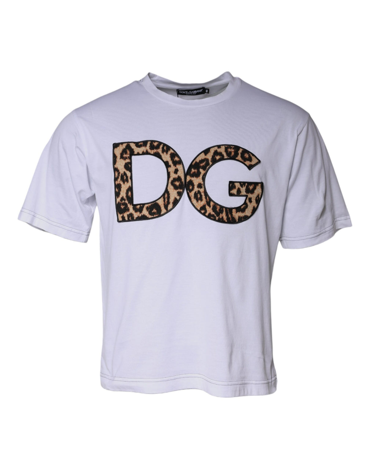 T-shirt à manches courtes en coton blanc avec logo DG de Dolce &amp; Gabbana