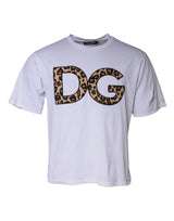 T-shirt à manches courtes en coton blanc avec logo DG de Dolce &amp; Gabbana