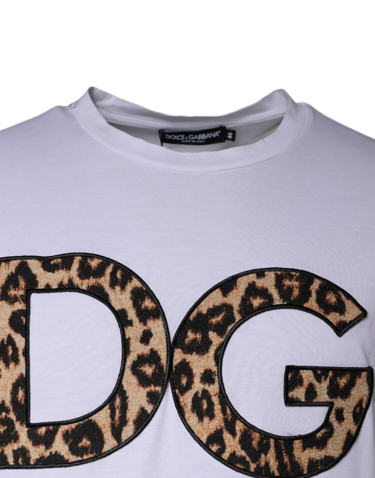 T-shirt à manches courtes en coton blanc avec logo DG de Dolce &amp; Gabbana