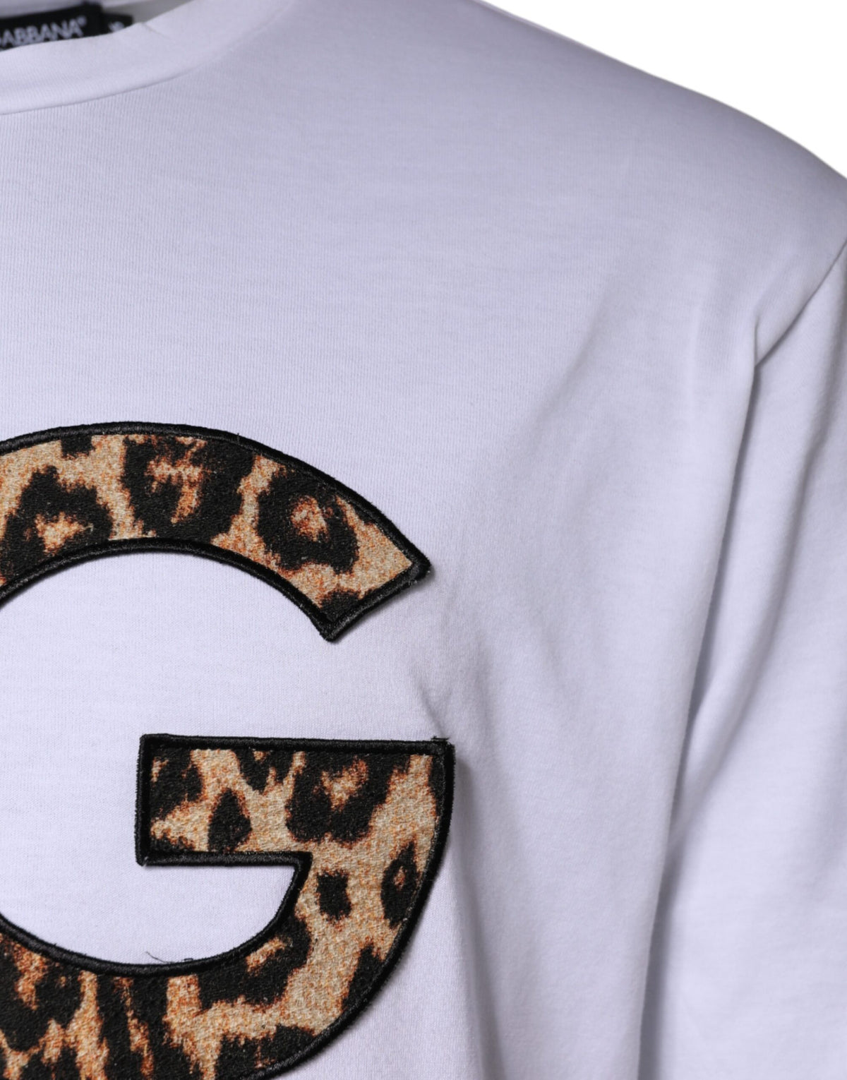 T-shirt à manches courtes en coton blanc avec logo DG de Dolce &amp; Gabbana