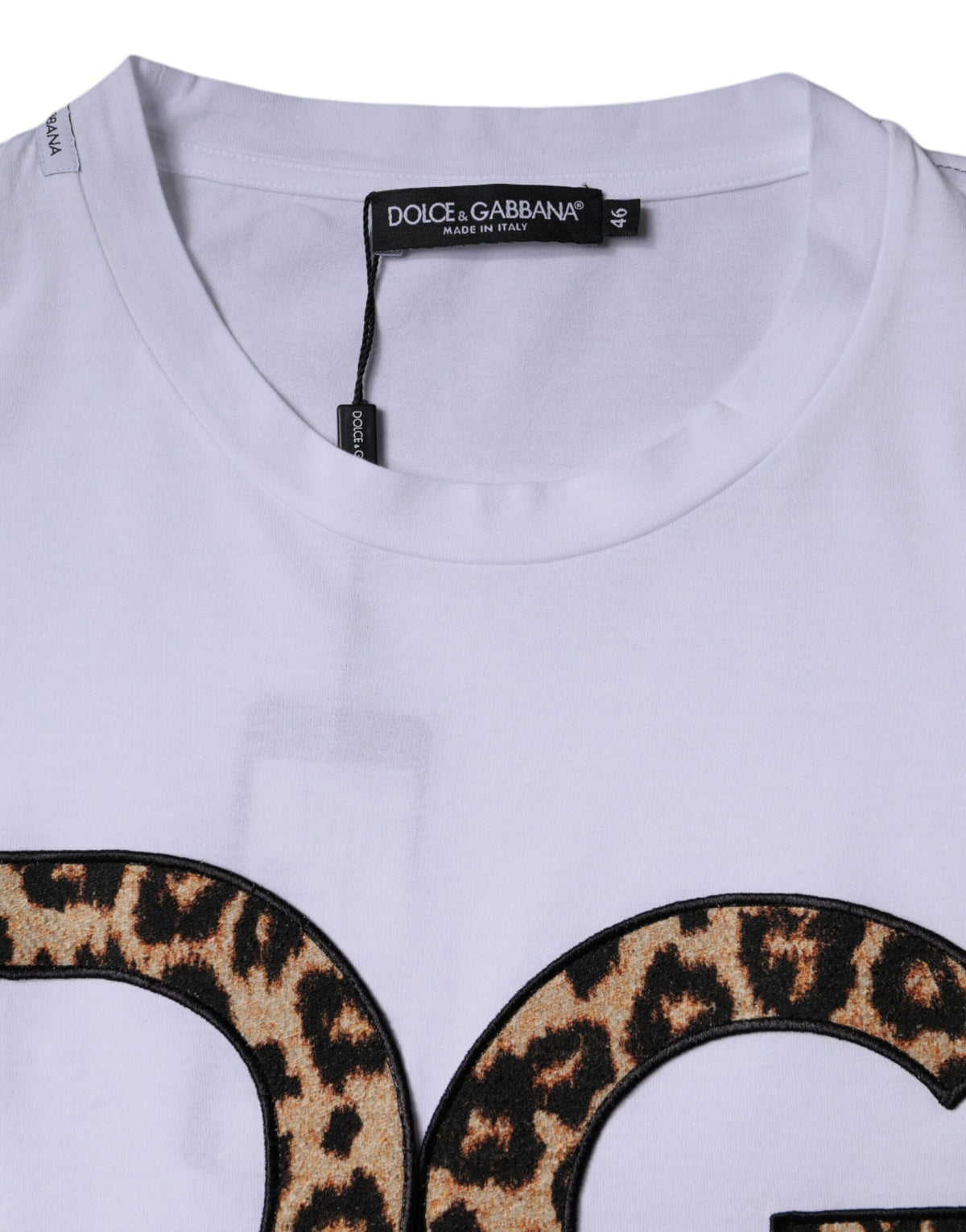 T-shirt à manches courtes en coton blanc avec logo DG de Dolce &amp; Gabbana