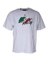 T-shirt en coton à col rond blanc avec imprimé graphique de Dolce &amp; Gabbana
