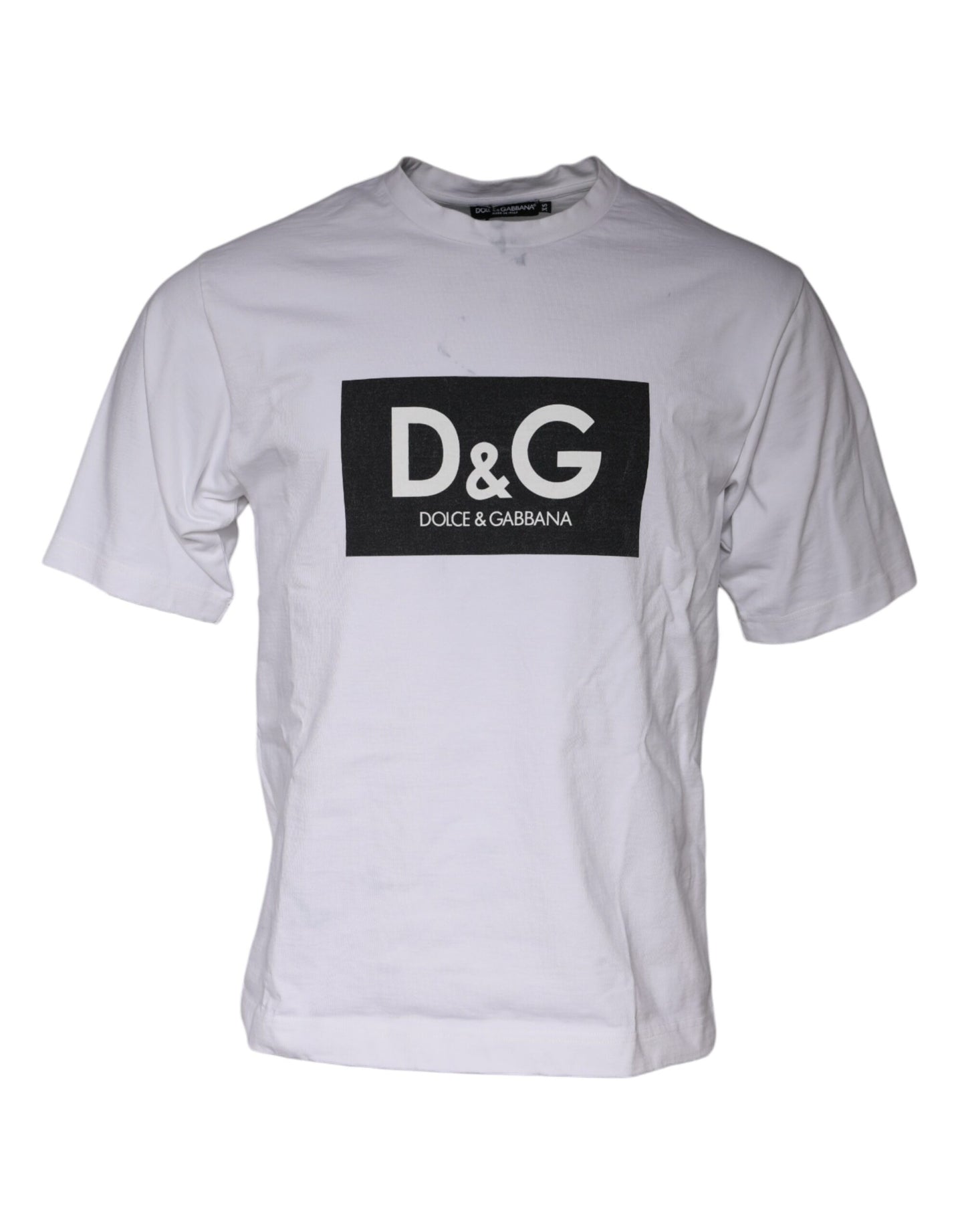 Dolce &amp; Gabbana wit T-shirt met logo-print, gemaakt van katoen, met ronde hals.