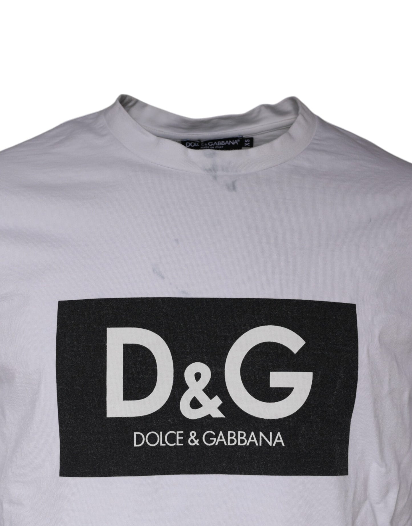 Dolce &amp; Gabbana wit T-shirt met logo-print, gemaakt van katoen, met ronde hals.